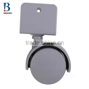 2015 Discount Durable 1.5 Inches Grey Nylon U Plate Swivel Twin Plastic Casters for Wardrobe thumbnail-4