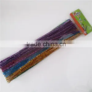China Factory Supply DIY Crafts 0.6*30cm Glitter Pipe Cleaners Chenille Stems Toys for Kids or Wedding Decoration Quality Choice thumbnail-1