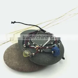 Bob Trading Custom Volcanic Lava Rock Stone Bracelet Winter Bead Wrap Bracelet thumbnail-1
