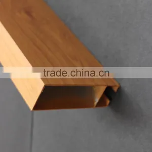 Elegant Facade Wood Grain Suspended Metal Strip Ceiling U Aluminum Screen Ceiling Tiles thumbnail-2