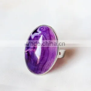 Natural Agate Chalcedony Gem Ring thumbnail-1