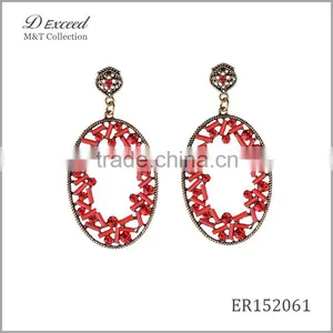 Wholesale Jewelry New Designs Ladies/Women's Ethnic Resin Earrings Oval Piercing Gold/Silver Plating Dangle Earrings thumbnail-6