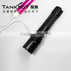 TANK007 Police Security Led Flashlight Usb Police Light Usb Led Torch Lamp thumbnail-1