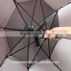 2016 New Products Promotion Multifunction Custom Nylon Sun Proof Umbrella Auto Open Straight Rod Outdoor Sun Umbrella With Fan thumbnail-2