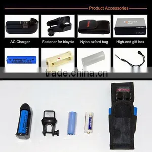 Promotion POPPAS T809 3W XPE Zoomable Bright Rechargeable Aluminium 18650 Battery Led Riot Flashilght thumbnail-2