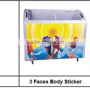 Top Open Curved Glass Door Supermarket Freezer for Ice Cream Storage thumbnail-4