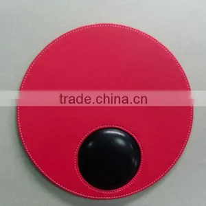 2016 Leather Silicone Promotional Genuine Leather Floating Mouse Pad thumbnail-2