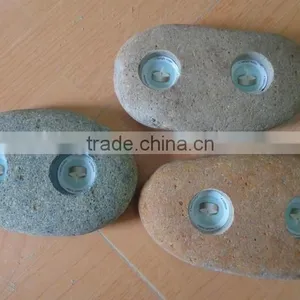 Boulder Stone Candle Holders, River Stone Candle Holders thumbnail-1