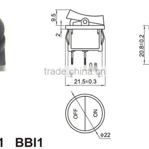 Waterproof Mini Rocker Switch,on-off 6pins Nylon Pa66 Material Rocker Switch thumbnail-4