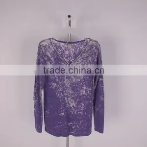 2016 New Arrival Burnout Jersey T-shirt With Washed for Women thumbnail-2