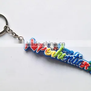 2016 The Newest Custom Design Letter Printing Soft PVC Rubber Keychains Wholesale thumbnail-2