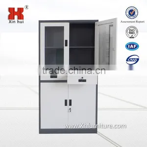 Glass Door Steel File Cabinet With 2 Drawers thumbnail-1