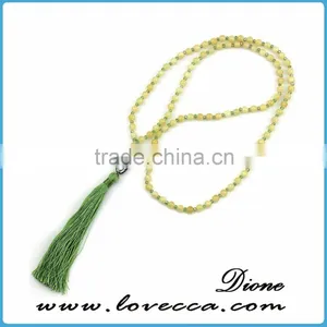 Single Layer Long Chain Black Agate Bead Tassel Fashion Necklace thumbnail-6
