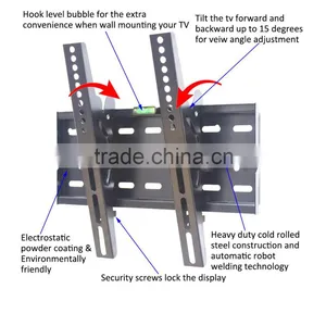 China Made Wholesale tv Accessories Vertically Adjustable Tilt Lcd Led Plasma tv Wall Mount for 14 - 42" Screens Vesa 300x300 thumbnail-3
