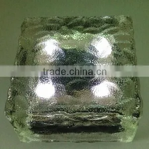 Solar Powered Garden Crystal Glass Frosted Led Solar Brick Paver Light thumbnail-4