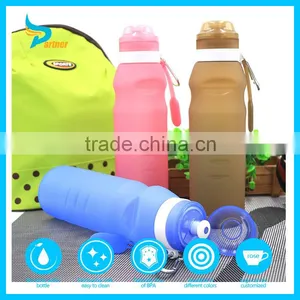 New Products 2016 Outdoor Portable Squeeze Sport Bottle Silicone Foldable BPA Free Water Drink Bottle thumbnail-1
