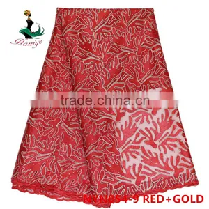 2016 Haniye Wholesale Cheap African Tulle Lace Fabrics for Wedding Dress/NYN54 thumbnail-6