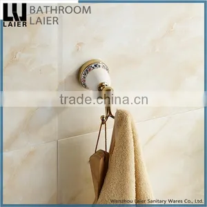 Direct Marketing Printing Lines Factory Zinc Alloy Gold Finishing Bathroom Accessories Wall Mounted Robe Hook thumbnail-3