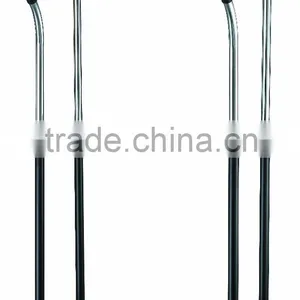 Black Double Expandable Height Garment Rack Clothes Hanging Stand Cloth Rack thumbnail-1