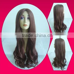 134# Synthetic Wine Red Hair Wig Women thumbnail-1