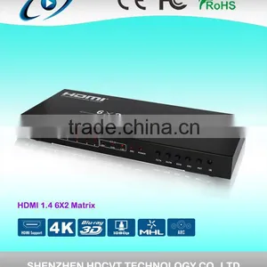 High Speed HDMI Matrix 6 by 2 With Dual ARC, Support 4k2k With Super Quality thumbnail-1