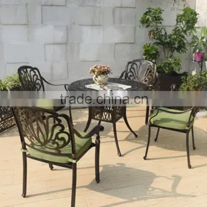 2016 Hot Selling All Weather Elegant Modern Patio Cast Aluminum Outdoor Table With Cushion thumbnail-3