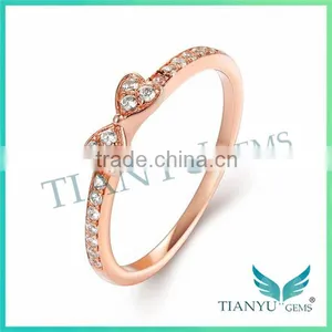 28k Gold Wedding Rings 8 Hearts & Arrows E-F 1Carat Moissanite Diamond Finger Rings thumbnail-1
