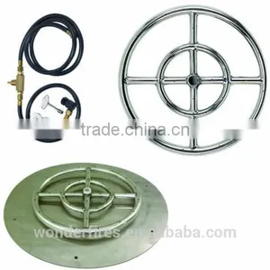 12", 18" and 24" Stainless Steel Burner Pan With Burner Ring Fire Pit NG Kit thumbnail-1