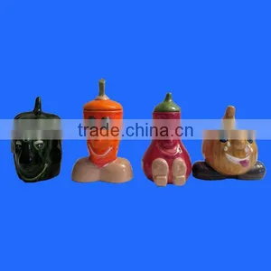 Custom Ceramic Onion Eggplant Carrot Pepper Vegetable Canister Set thumbnail-1