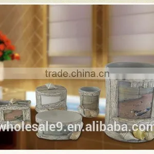 Sea Series Resin Bathrooom Sets 5pcs Bathroom Accessory Set thumbnail-2