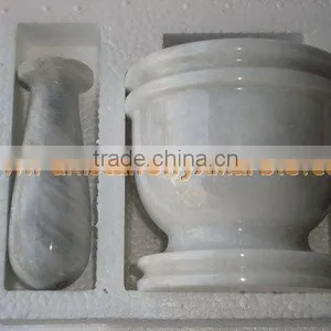 MARBLE MORTAR AND PESTLE HANDICRAFTS thumbnail-4