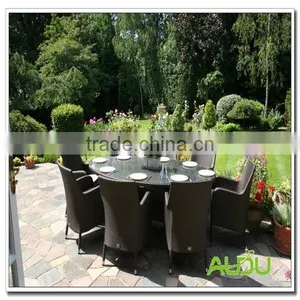 Audu Rattan Victoria Round Table and Eight Chairs thumbnail-1