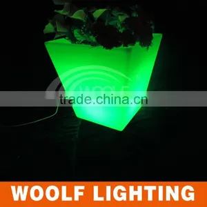 Square High Design Muilti-color Decor LED Illuminate Flower Pot thumbnail-5