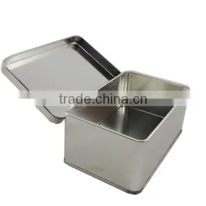 Custom Rectangular Plain Metal Tin Box Hinged thumbnail-1