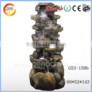 Stone Rockery Large Polyresin Water Fountain With Led Light Packing thumbnail-1