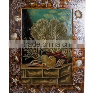 Hand Painted Wood Wall Painting, Floral Art Painting Wall Picture, Solid Wood Carved Decorative Wall Art thumbnail-1