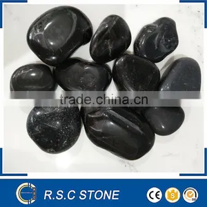High Polished Black Pebble Stone Wholesale thumbnail-1