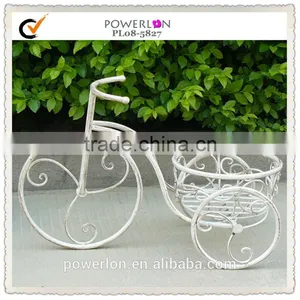 Garden Decorative Wrought Iron Bicycle Flower Pot Stands thumbnail-1
