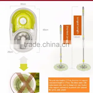 Vivinature Retractable Pole Rolling Spin Mop Two Wheels 360 Magic Two Mop Heads With Power Saving System thumbnail-3
