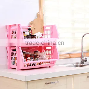 Household Storage 2 Tier Basket for Closet Office Garage Kitchen and Bathroom thumbnail-1