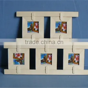 High Quality Unfinished Wood Baby Collage Picture Photo Frames thumbnail-1