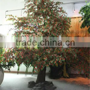 Home Garden Decoration 100cm to 1000cm Height Artificial Indoor Live Plastic Ficus Red With Green Big Palm Tree EZLS05 1016 thumbnail-5