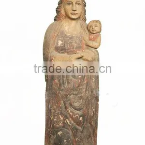 Handcarved Wood Antique Religious Statues thumbnail-1