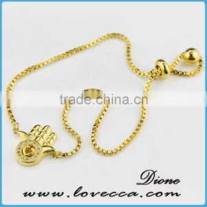New Gold Bracelets Design Women Micro Pave Gold Cubic Zirconia Bracelet thumbnail-5