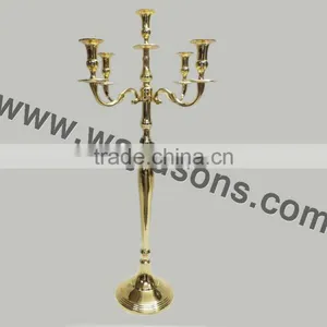 Aluminum Candelabra 5 Candle, Candelabra, Chandle Holder, Wedding Candelabra thumbnail-1