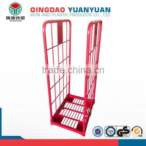 Hot Sale 2 Sided Logistics Pallet Container Warehouse Storage Cages Logistic Roll Wire Mesh Cage Four Wheel Trolley thumbnail-2