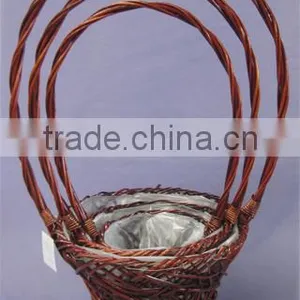 Handmad Willow Gift Baskets With Handlefor Garden Planting thumbnail-1