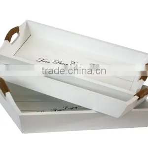 Factory Price FSC White Wooden Tray S/3 thumbnail-1