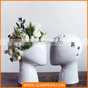 Custom Fiberglass Head Mannequin For Art Flower Arrangement thumbnail-1