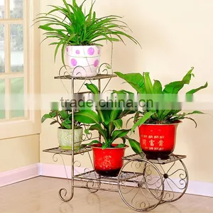 Indoor Handicraft Iron Flower Display Holder Metal Flower Pot Stand thumbnail-3